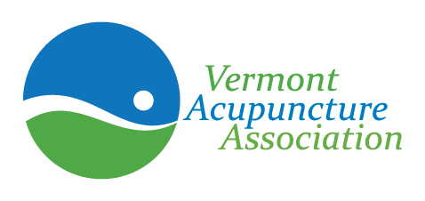 Vermont Acupuncture Association logo, green and blue.
